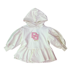 pinko Abbigliamento Abiti Pinko abito neonato in cotone felpato con manica a palloncino colore panna
