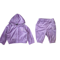 pinko Abbigliamento Completi Pinko felpa con zip e pantalone (completo) neonato in ciniglia