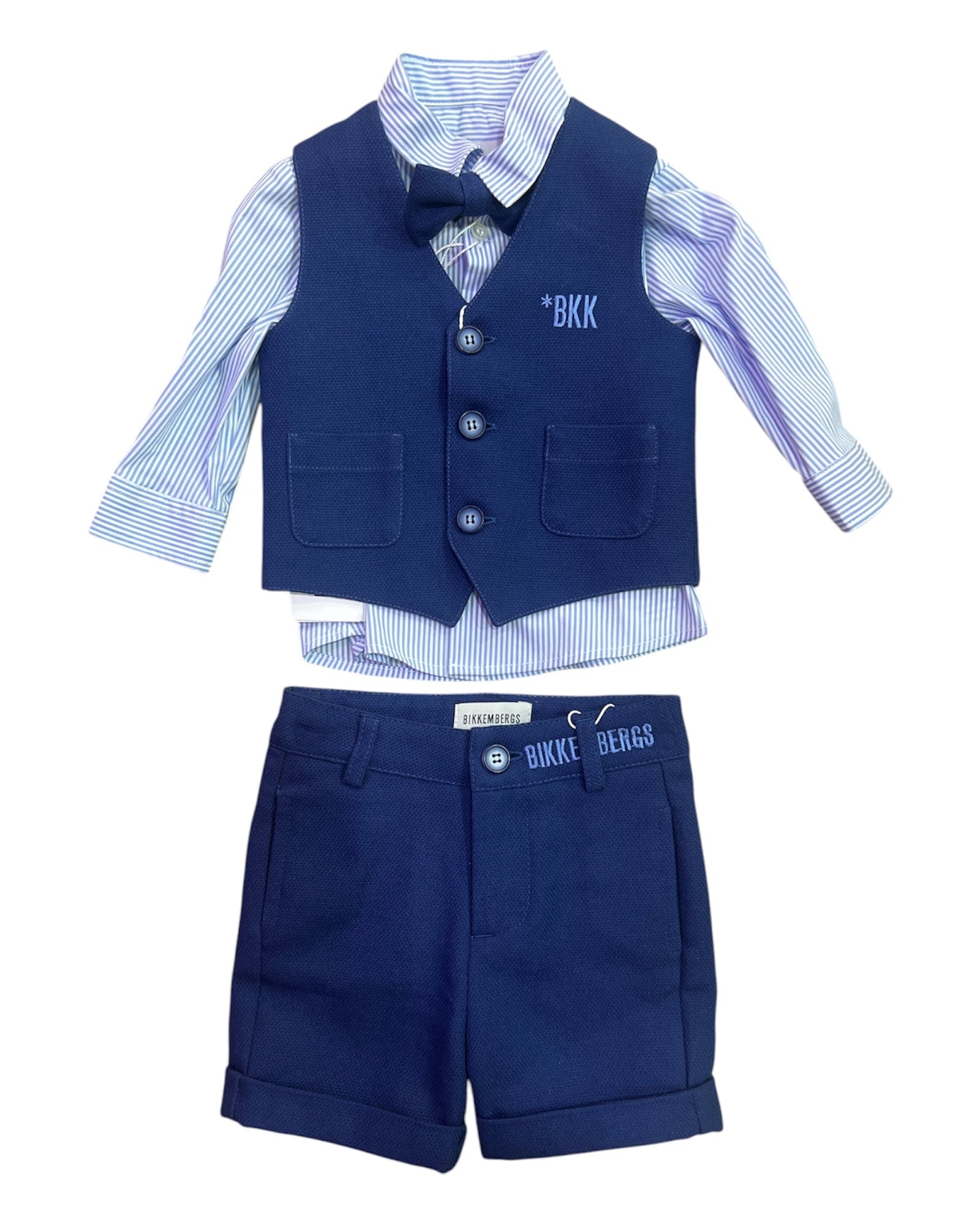Bikkembergs Abbigliamento Completi 3M BIKKEMBERGS camicia gilet e pantaloncino neonato