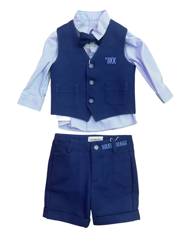 Bikkembergs Abbigliamento Completi 3M BIKKEMBERGS camicia gilet e pantaloncino neonato