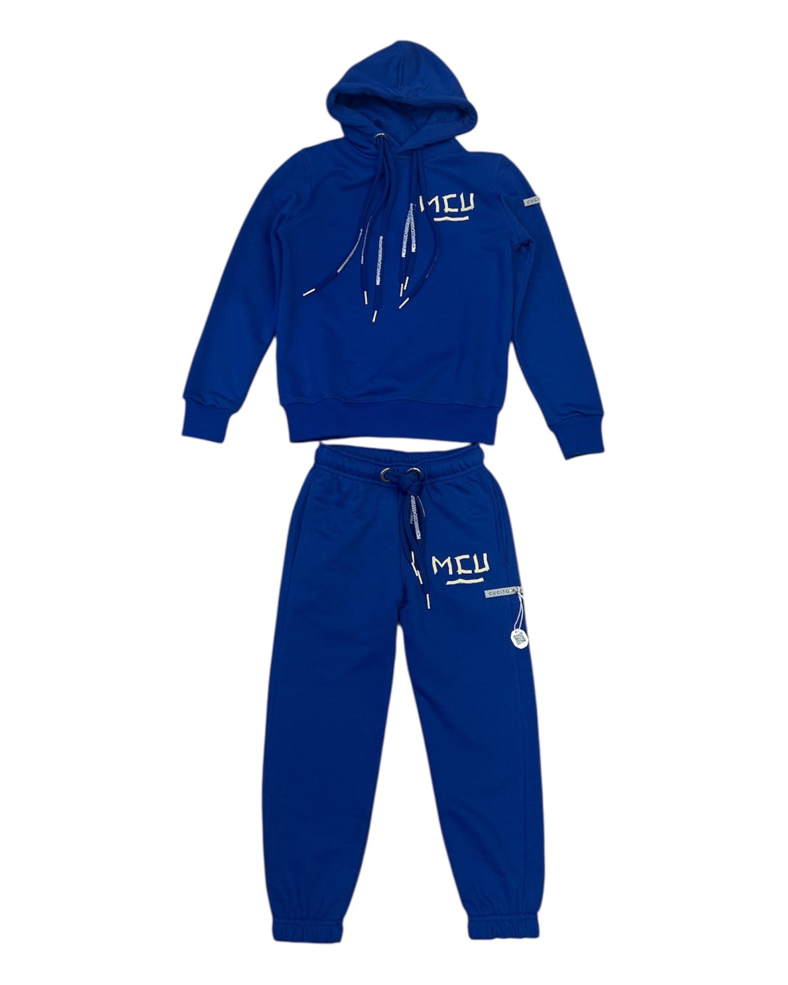 MCU Marco Cassese Union Abbigliamento Completi MCU by SWAROVSKI - COMPLETO FELPA CAPPUCCIO E PANTALONE P/E 2025 GARZATO